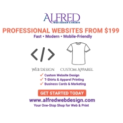 Alfred Web Design & Shirts | Custom Apparel & Website Design